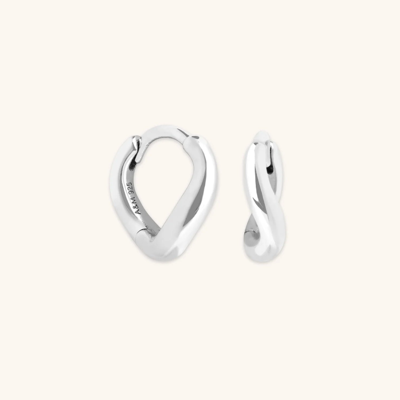 Boucles d'oreilles en argent en forme de vague