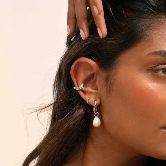 Boucles d'oreilles en argent en forme de vague