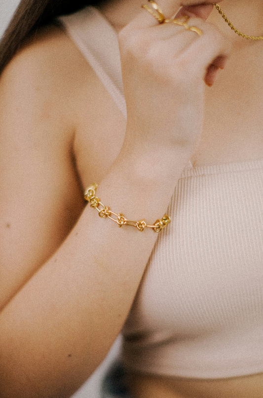 Bracelet à maillons dorés
